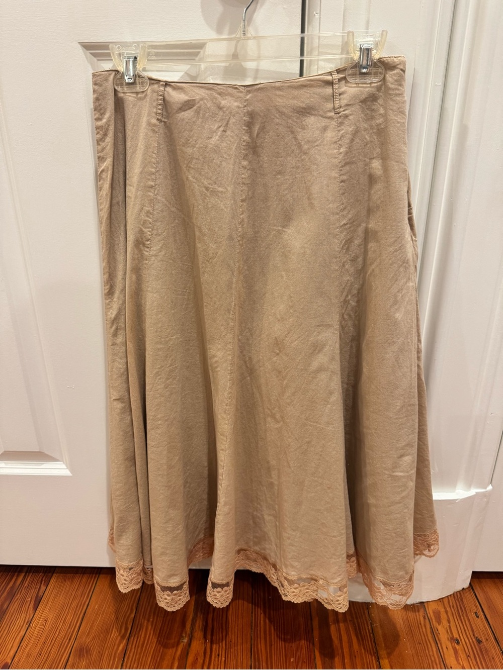 100% Cotton A-Line Women's Skirt w/ Lace Hem Sz. S Coquette Festival Cottagecore